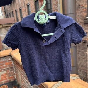 Janie and Jack Textured Navy Polo Shirt
